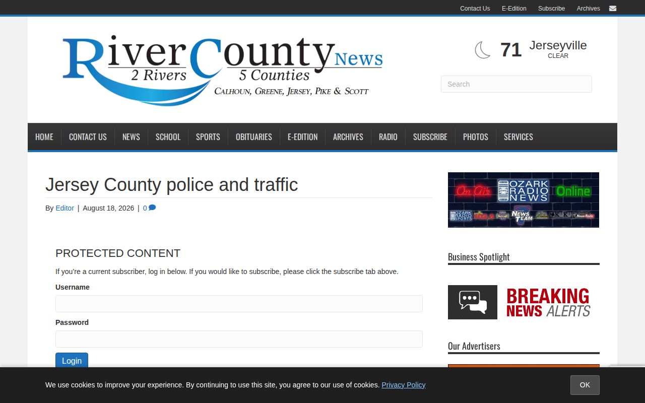 Jersey County crime news police and traffic report source