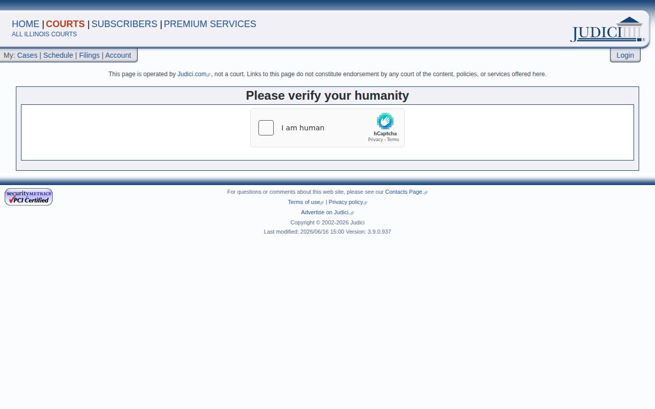 Jersey County Illinois Judici court-search interface